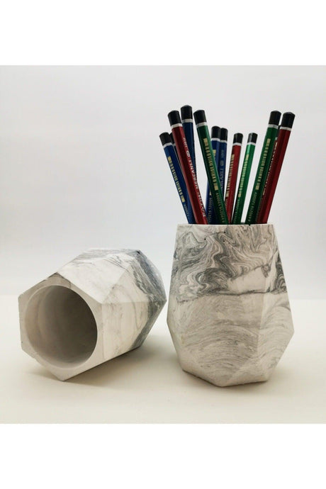 Marble Look Concrete Pen Holder