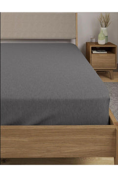Anthracite Cotton-Polyester Elastic Bed Sheet – Single/Double Size