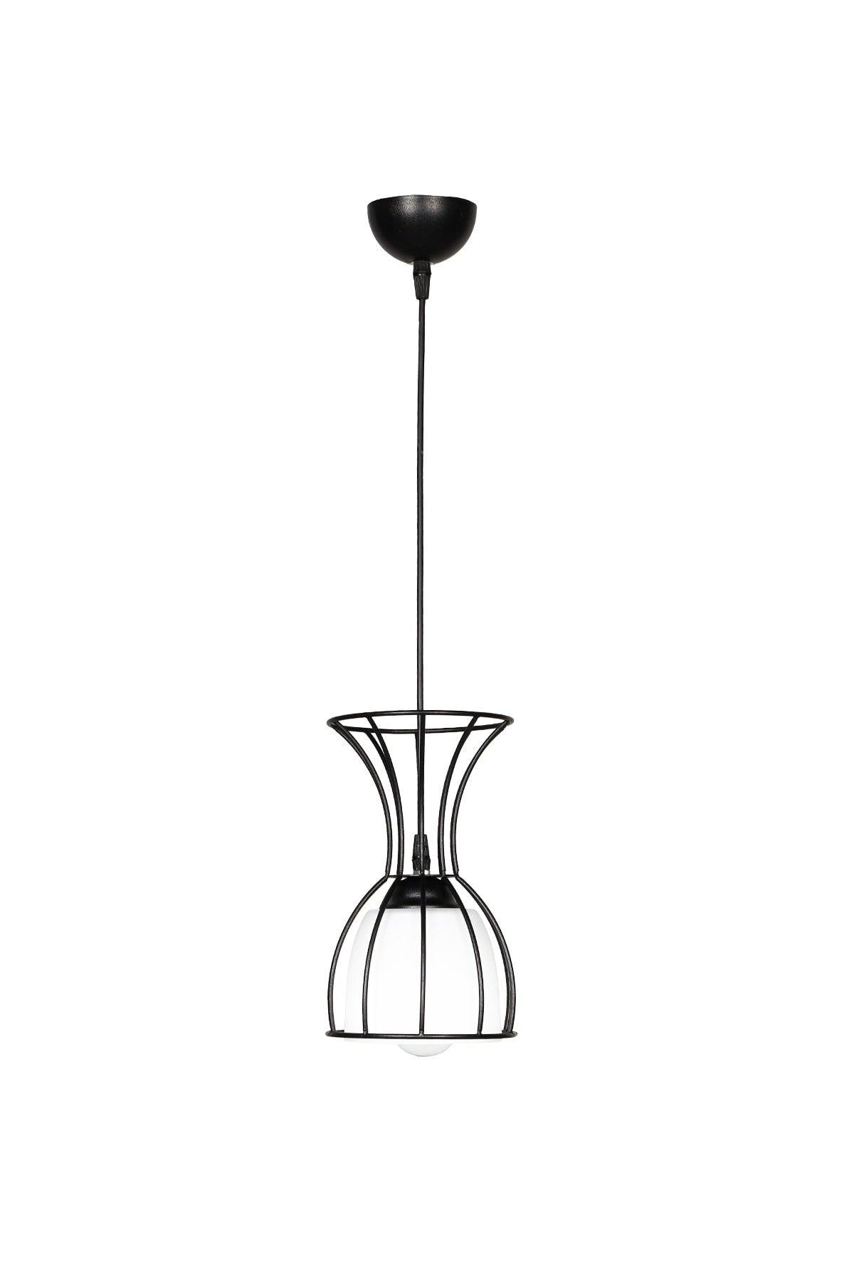 Perros Single Chandelier Black Glass - Swordslife