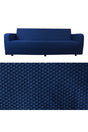 Petrol Blue Honeycomb Fabric 3*person Sofa Cover - Swordslife