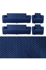 Petrol Blue Elastic Elastic Sofa Cover Set Sofa Cover Set 3 3 1 1 Maxi Set - Swordslife