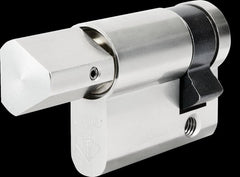 Brass half-cylinder with triangular outer end
