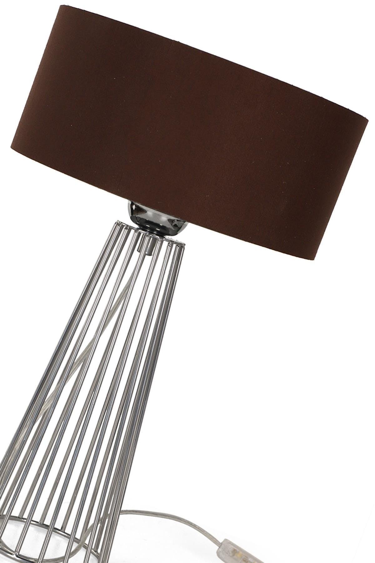 Philippine Table Lamp Chrome Brown Hat - Swordslife