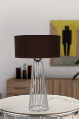 Philippine Table Lamp Chrome Brown Hat - Swordslife