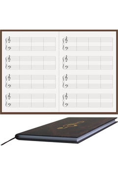 A5 piano notebook with embossed treble clef cover
