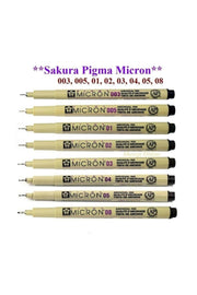Pigma Micron Technical Drawing Pen Set of 8