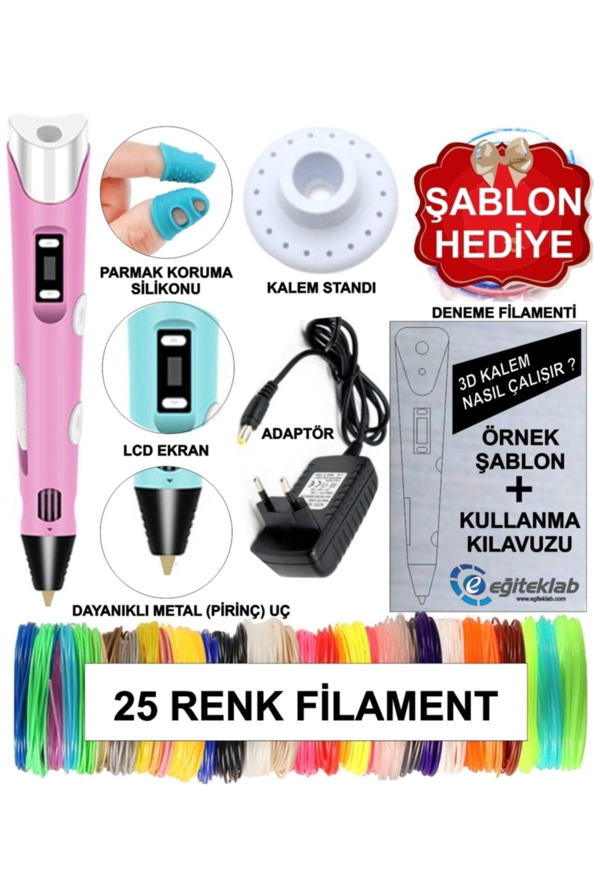 Pink 3d Pen Printer+25 Colors 100 Meters