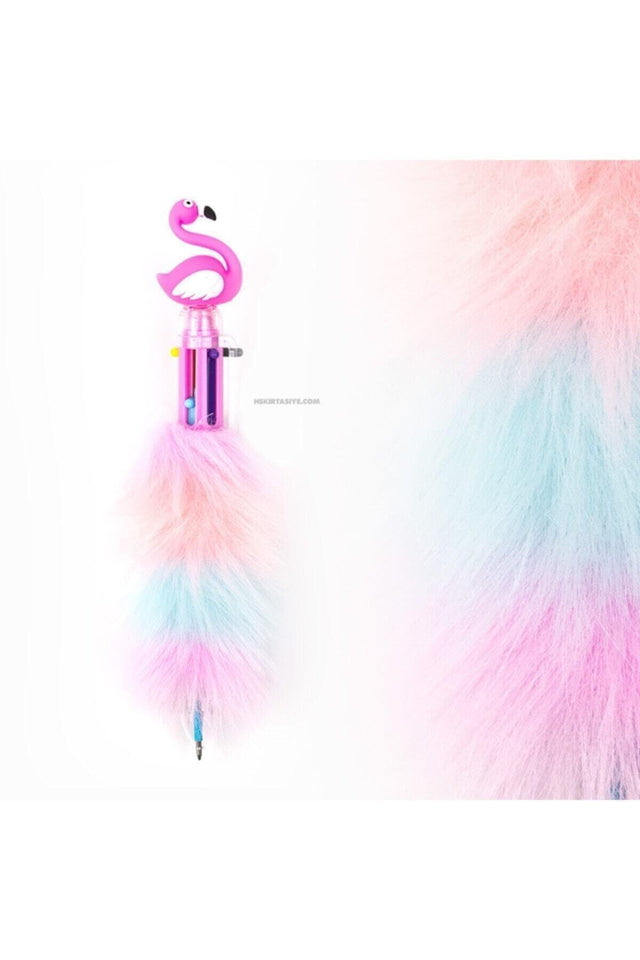 Pink Color Flamingo Plush Ballpoint Pen