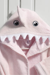 Pink Female Shark Kids Bathrobe 100%