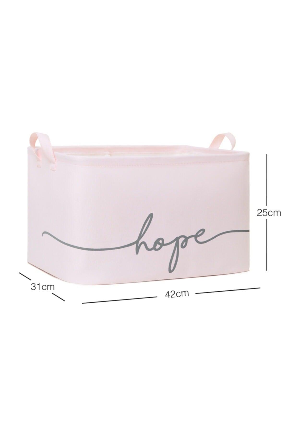 Pink Hope Printed Rectangular Basket //42x31x25