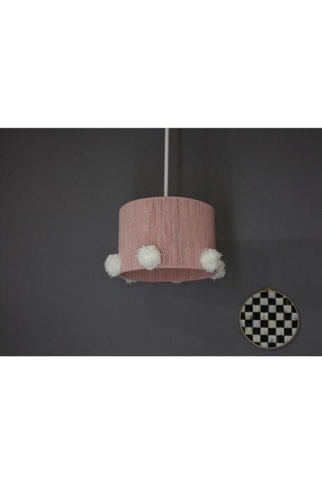 Pink Macrame White Pompom Kids Baby Room Chandelier - Swordslife