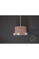 Pink Macrame White Pompom Kids Baby Room Chandelier - Swordslife