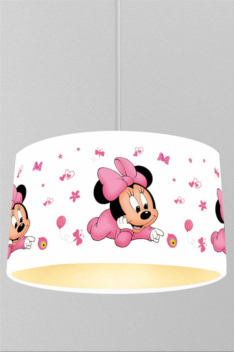 Pink Minnie Mouse Pattern Kids Room Pendant Chandelier - Swordslife