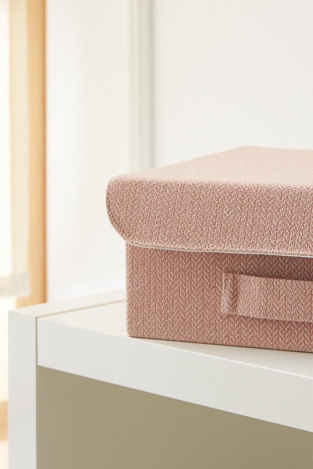 Pink Textured Fabric Box // 30x23x11 - Swordslife