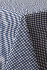 Piti Checkered Blue Table Cloth Cotton, Authentic Table Cover, Picnic Cover - Swordslife