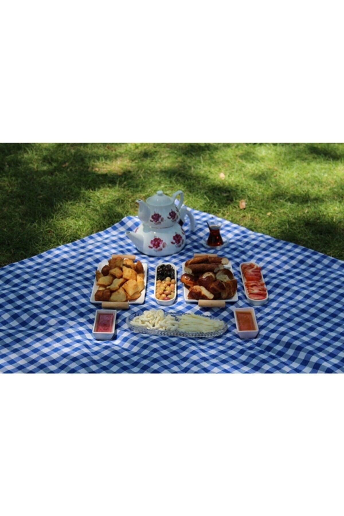 Piti Checkered Blue Table Cloth, Table Cloth, Picnic Cover Cotton - Swordslife