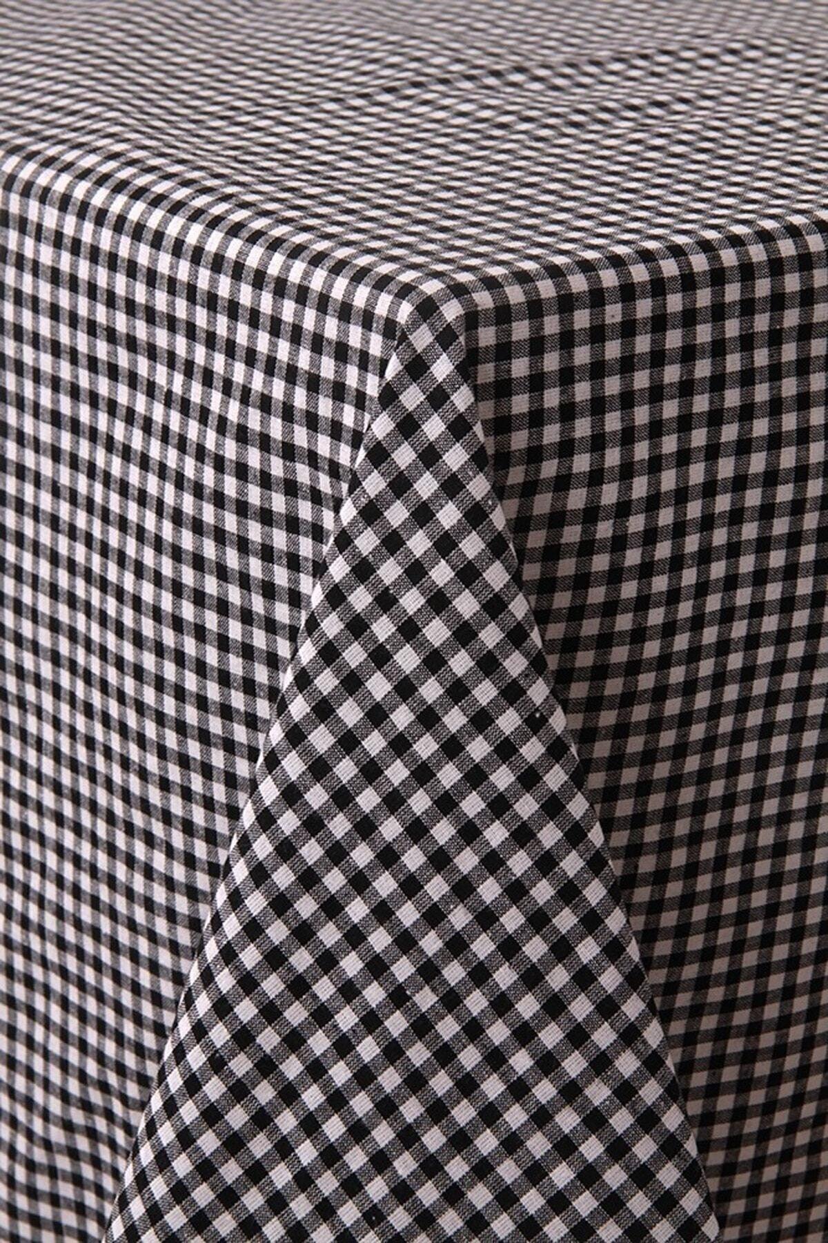 Piti Checkered Black Table Cloth Cotton, Authentic Table Cover, Picnic Cover - Swordslife