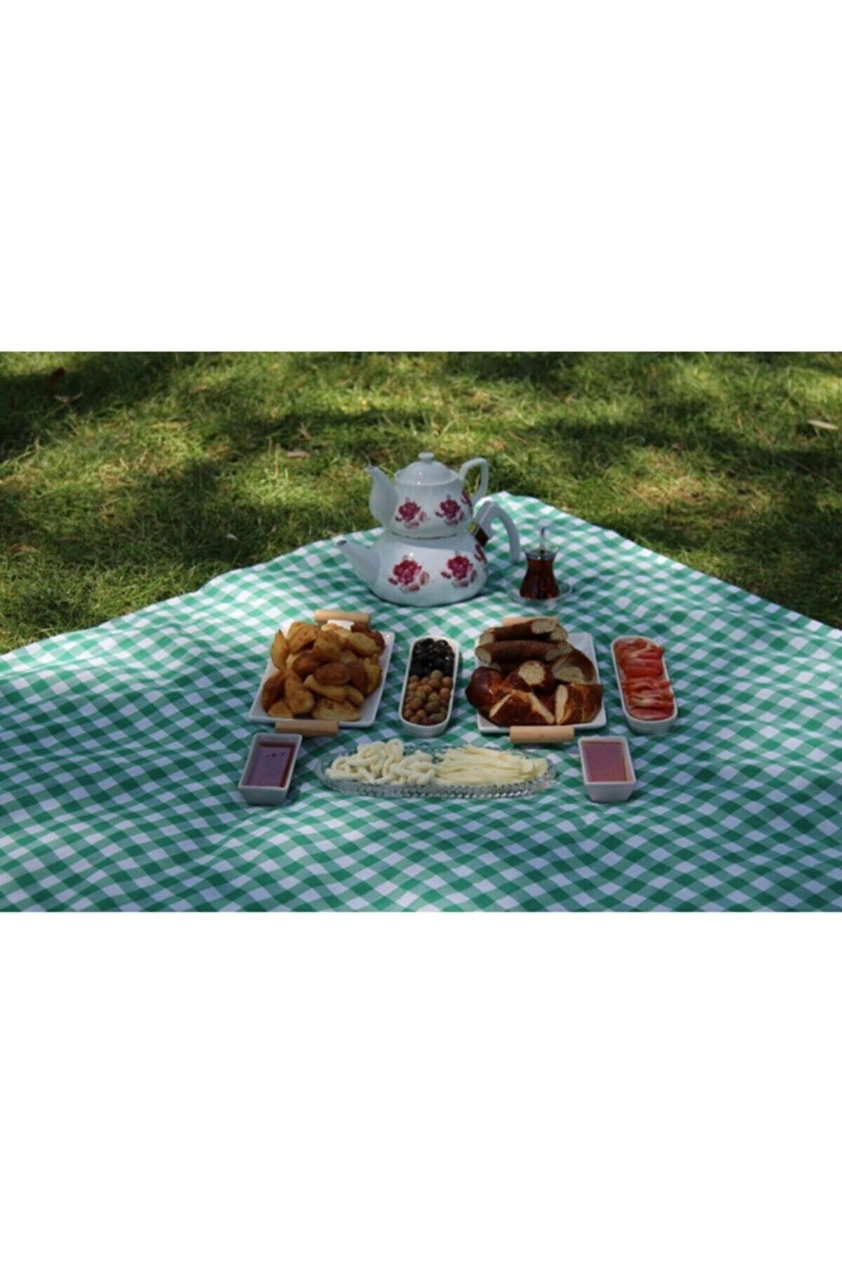 Piti Checkered Green Table Cloth, Table Cloth, Picnic Cover Cotton - Swordslife
