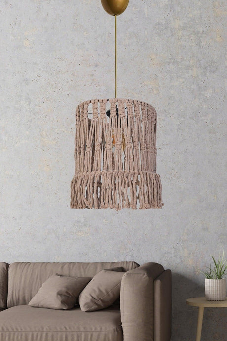 Plafond Handmade Jute Brown Chandelier