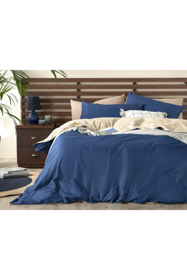 Plain Cotton Double Duvet Cover Set