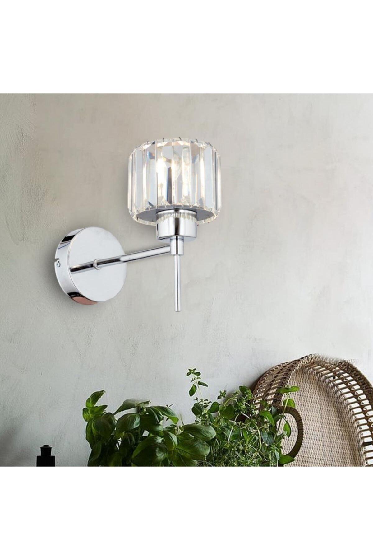 Plain Chrome Crystal Stone Wall Lamp for Bedroom-Bedhead-Living Room Sconce - Swordslife
