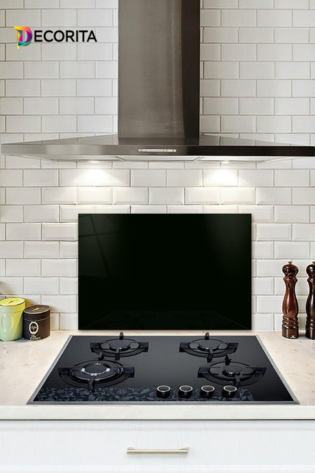 Solid Color - Black | Glass Stove Back Protector |