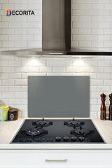 Solid Color - Gray | Glass Stove Back Protector | 40cm x 60cm - Swordslife