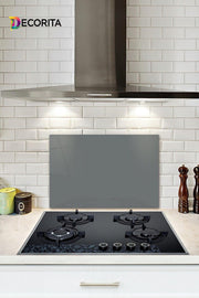 Solid Color - Gray | Glass Stove Back Protector | 40cm x 60cm - Swordslife