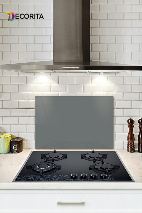 Solid Color - Gray | Glass Stove Back Protector | 40cm x 60cm - Swordslife