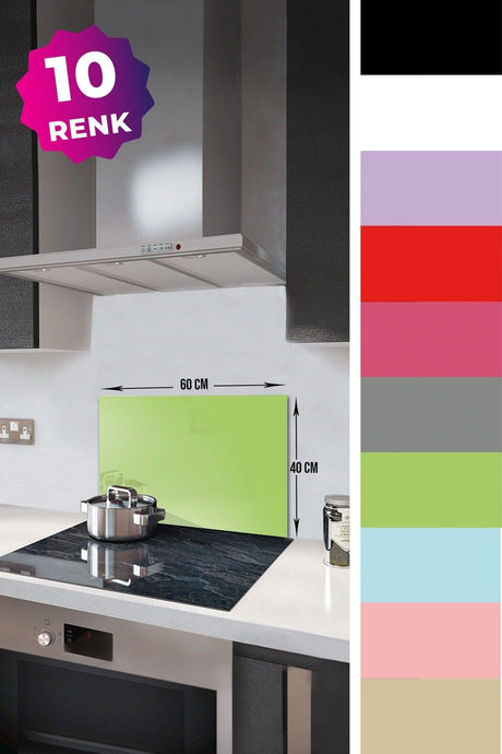 Solid Color - Neon Green | Glass Stove Back Protector | 40cm x 60cm - Swordslife