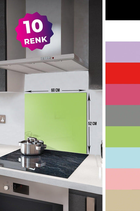 Solid Color - Neon Green | Glass Stove Back Protector | 52cm x 60cm - Swordslife