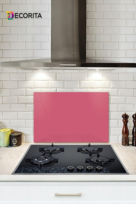 Solid Color - Neon Pink | Glass Stove Back Protector | 40cm x 60cm - Swordslife