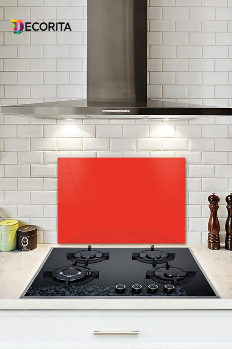 Solid Color - Pomegranate Flower | Glass Stove Back Protector | 40cm x 60cm - Swordslife