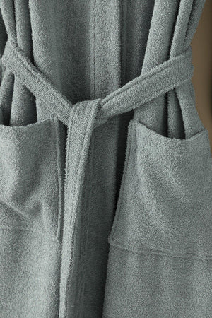 Plain Cotton Men's Bathrobe Sm Indigo