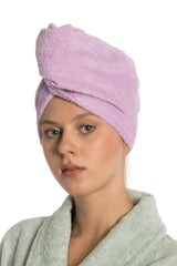 Flat Eponge Button Towel Lilac Color Drying Cap - Swordslife