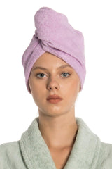 Flat Eponge Button Towel Lilac Color Drying Cap - Swordslife