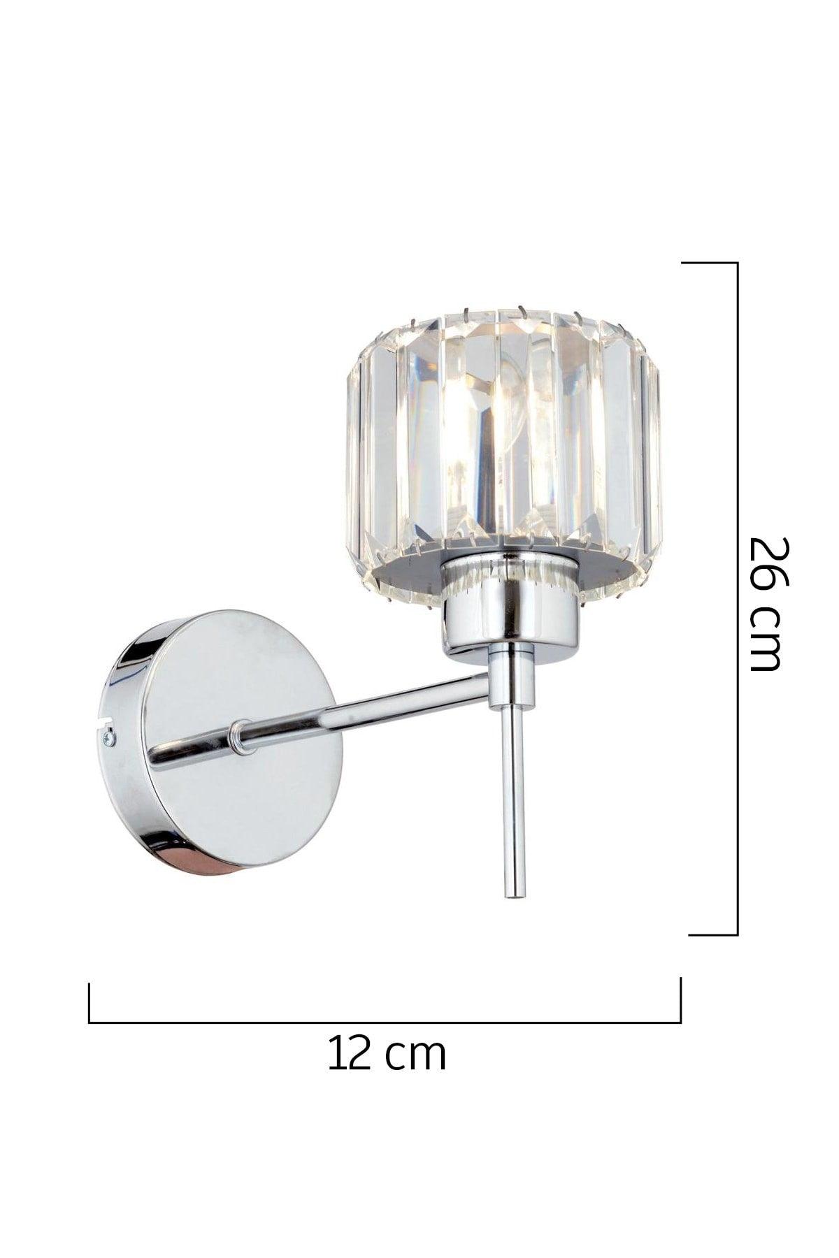 Plain Single Chrome 2 Piece Wall Sconce Set Stone Bedroom-Bed Head Wall Lamp - Swordslife