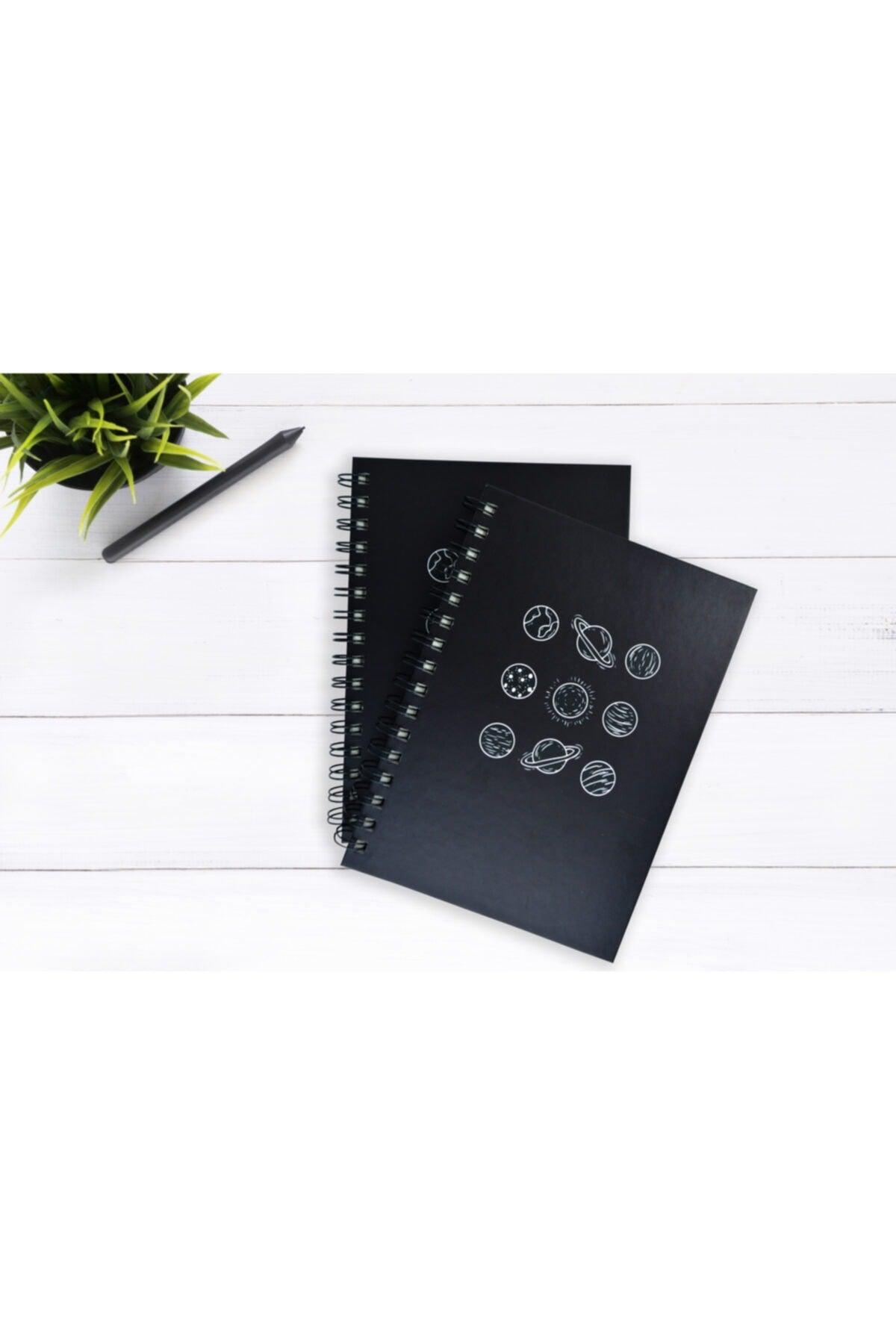 Planet Pattern Unlined Spiral Notebook