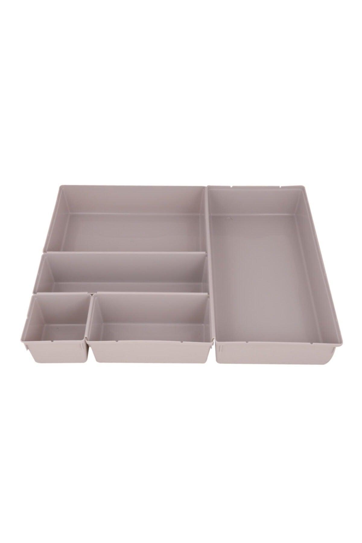Plastic 5 Piece Modular Organizer Drawer