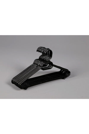 Plastic Clothes Hanger Black Color 18 Pieces Clothes Hanger Coat Hanger Skirt Hanger - Swordslife