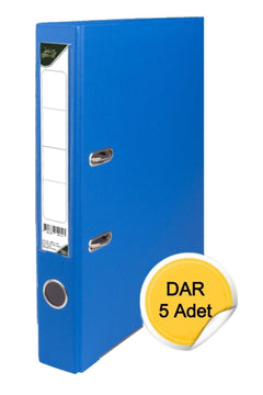 Durable narrow blue plastic folder for A4 documents, 5 liters capacity