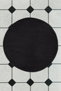 Plush Cap Black Bathroom Rug 100x100 Cm