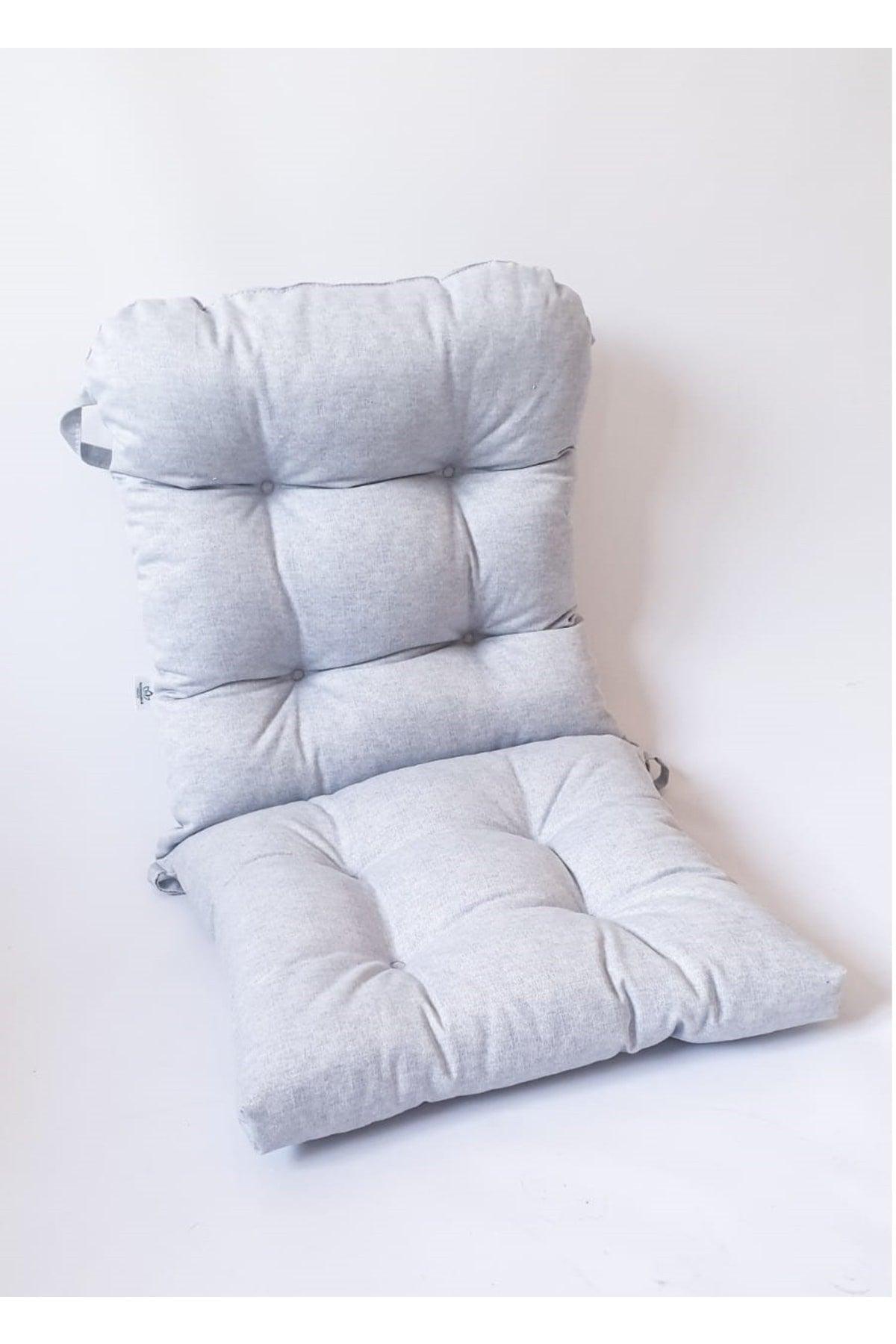 Pofidik Gray Beta Backed Chair Cushion Specially Stitched Laced 44x94 Cm - Swordslife