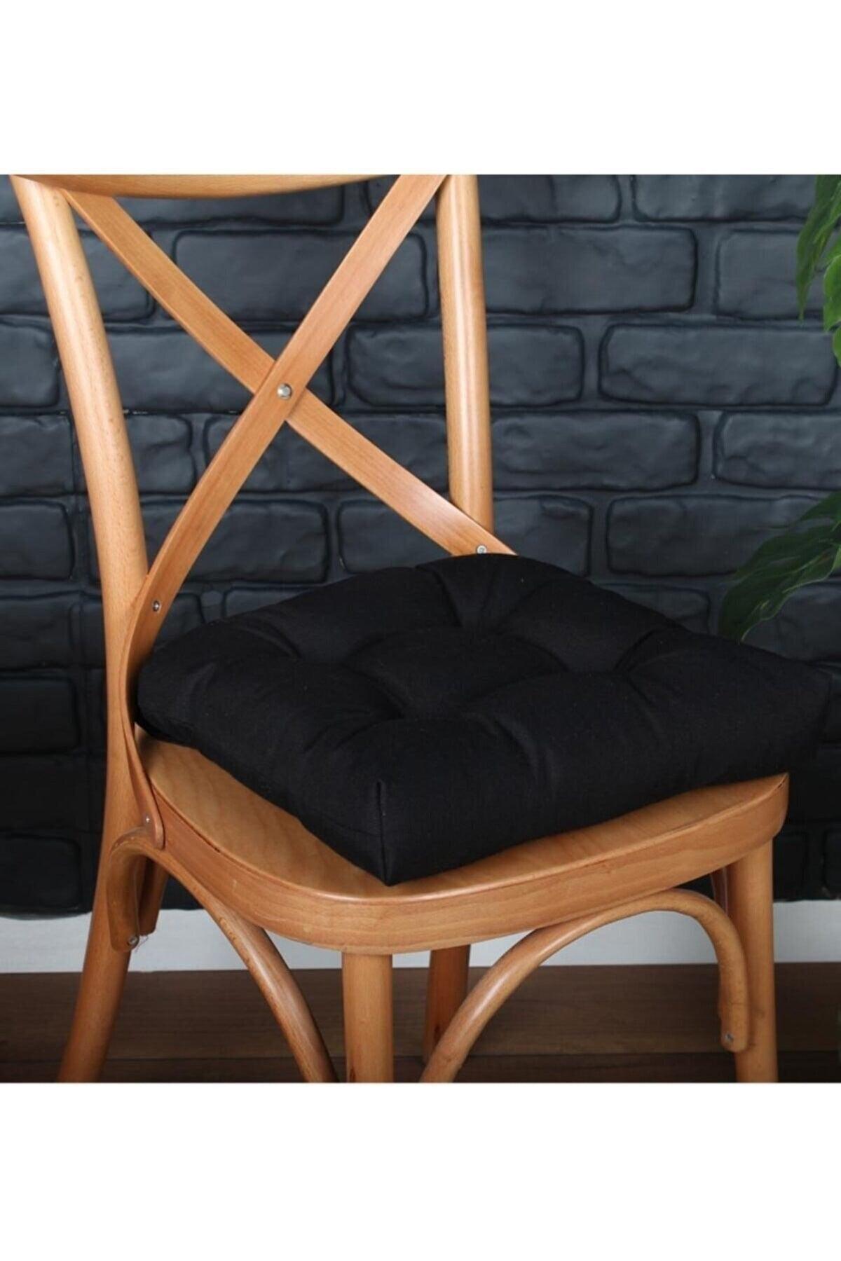 Pofidik Black Chair Cushion 42x42 cm Duck Fabric - Swordslife