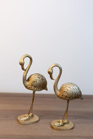 Polyester 2-Pack Gold Flamingo Decorative Souvenir Trinket - Swordslife
