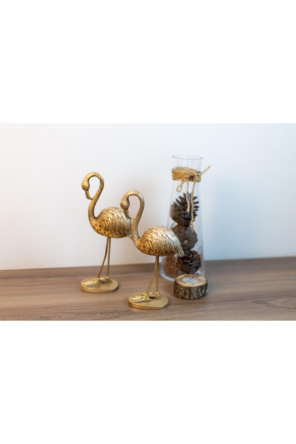 Polyester 2-Pack Gold Flamingo Decorative Souvenir Trinket - Swordslife