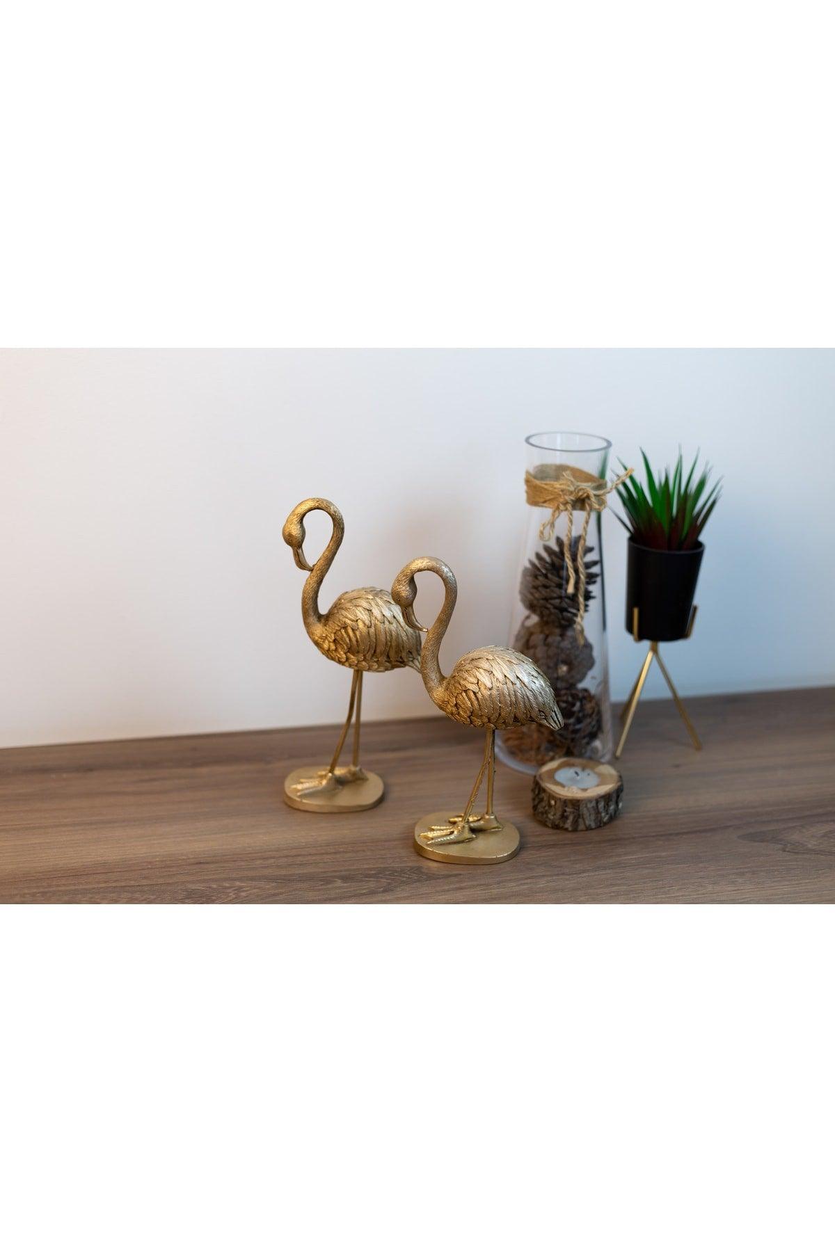 Polyester 2-Pack Gold Flamingo Decorative Souvenir Trinket - Swordslife