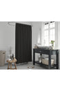 Polyester Fabric Black Color Bathroom Curtain Domestic Production Shower Curtain - Swordslife