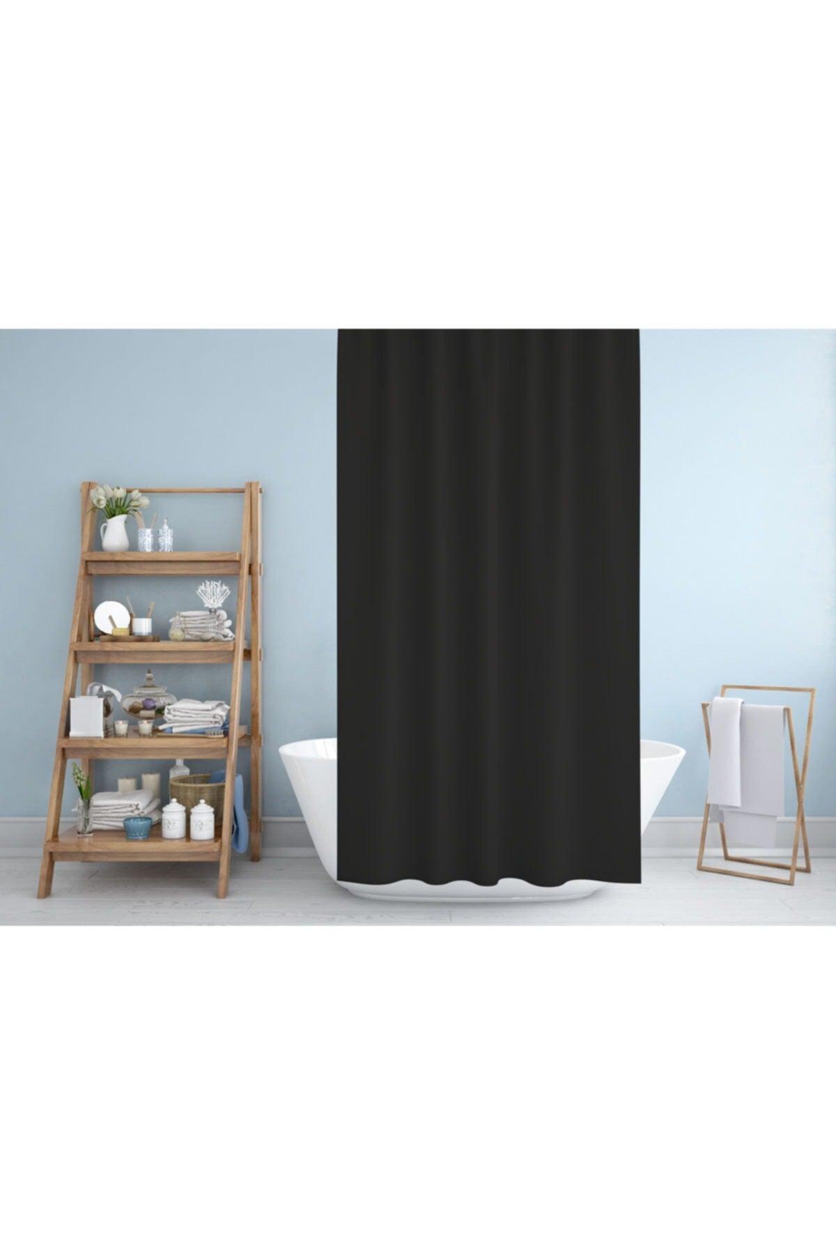 Polyester Fabric Black Color Bathroom Curtain Domestic Production Shower Curtain - Swordslife
