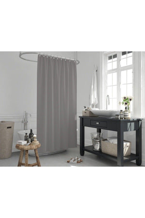 Polyester Fabric Gray Color Bathroom Curtain Domestic